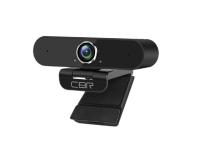 CBR CW 875QHD Black, Веб-камера с матрицей 5 МП, разрешение видео 2560х1440, USB 2.0, встроенный микрофон с шумоподавлением, автофокус, крепление на мониторе, длина кабеля 2 м, цвет чёрный