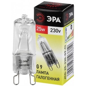 ЭРА C0027376 Лампа галогенная G9-JCD-25-230V-CL ЭРА (галоген, капсула, 25Вт, нейтр, G9)