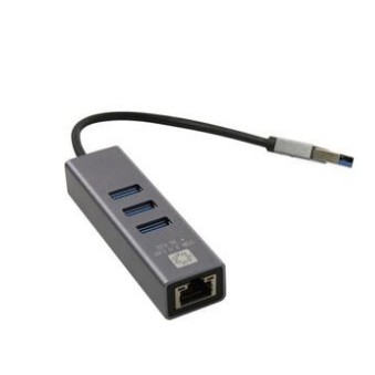 5bites UA3-45-11BK Кабель-адаптер USB3.0 / 3*USB3.0 / RJ45 1G / AL / GREY