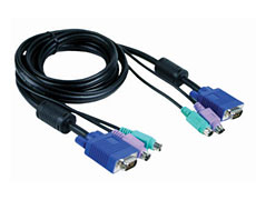 Кабель для коммутатора консоли D-Link DKVM-CB, Cable Kit for DKVM Products, PS/2 keyboard cable, PS/2 mouse cable, Monitor cable, 1.8m (DKVM-CB)