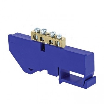 EKF sn0-63-04-d Шина "0" N (6х9мм) 4 отверстия латунь синий изолятор на DIN-рейку EKF PROxima