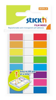 Закладки самокл. пластиковые Stick`n 26074 45x8мм 8цв.в упак. 20лист Z-сложение