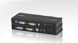 Удлинитель ATEN USB DVI Dual View Cat 5 KVM Extender (1024 x 768@60m) (CE604-AT-G)
