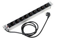 Блок розеток Rem-16 с инд., 9 Schuko, 16 A, алюм., 19", шнур 3 м (R-16-9S-I-440-3)