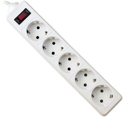 Сетевой фильтр Defender ES 5 5 м, белый, 5 розеток Defender ES 5 White (5 м, 5 розеток) (99483)