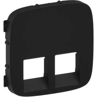 Legrand 755428 Valena ALLURE.Лицевая панель для двойных телефонных/информационных розеток.Антрацит