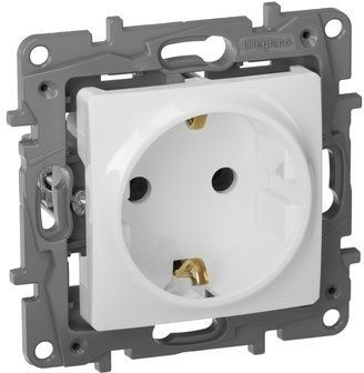 Розетка силов. Legrand Etika 672221 скрыт. зазем. IP21 белый