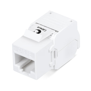 Вставка модуль Сabeus KJ-RJ45-Cat.5e-180-Toolless Вставка Keystone Jack RJ-45(8P8C), 180 градусов, категория 5e, без инструмента Toolless, белая (KJ-RJ45-Cat.5e-180-Toolless)