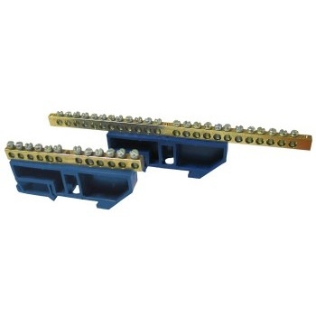 EKF sn1-63-20-d Шина "0" N (6x9 мм) 20 отв. никель синий изолятор на DIN-рейку EKF PROxima