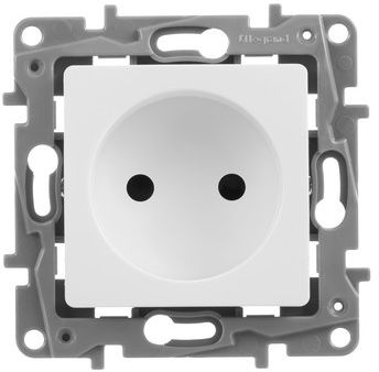 Розетка силовая Legrand Etika (672234) скрыт. штор. IP21 белый