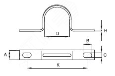 Dkc 53355 Держатель оцинкованный двусторонний, д.19 - 20мм