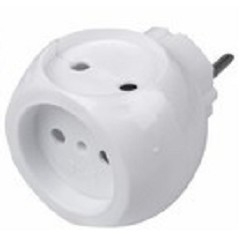Rexant 11-1063 Тройник электрический «Шар» 220 В 6 А белый