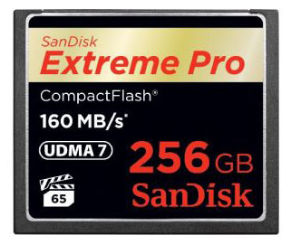 Карта памяти SanDisk Extreme Pro CF 160MB/s 256 GB VPG 65, UDMA 7