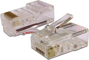 Коннектор RJ45 UTP 8P8C, универсальный, со вставкой, cat.5e, 100 шт. (TWT-PL45-8P8C-V)