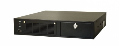 Промышленный компьютерный корпус RACK-220GB-NNS-SH-SEA,  монтаж в 19” стойку, 2U, 6-слот., Full-size PICMG 1.0, 1 x 5.25, 1 х 3.5, 1 х внутренний 3,5 HDD, 2 x USB, цвет черный, без PSU.
