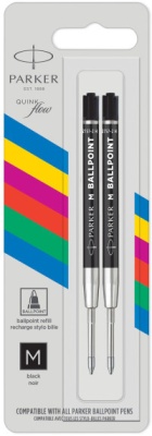 Стержень шариковый Parker QuinkFlow Basic Z09 (CW2166543) M 0.7мм черные чернила блистер (2шт)