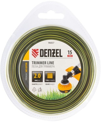 Леска для садовых триммеров Denzel SkyCutter d=2мм L=15м (96837)