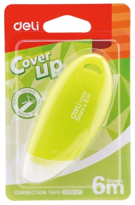 Лента коррект. Deli EH20001 6мх5мм ассорти корпус белый блистер