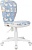 Кресло детское Бюрократ KD-W10 голубой овечки крестов. пластик пластик белый