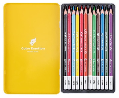 Карандаши цветные Deli EC00205 Color Emotion липа 12цв. мет.кор.