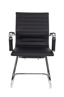 Кресло Бюрократ CH-883-Low-V черный искусственная кожа низк.спин. полозья металл хром