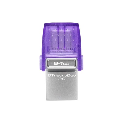 Флеш Диск Kingston 64Gb DataTraveler microDuo 3C DTDUO3CG3/64GB USB3.0 фиолетовый