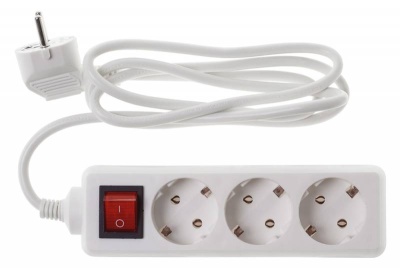 Сетевой удлинитель Buro BU-PS3.1/W 1.5м (3 розетки) белый (пакет ПЭ)