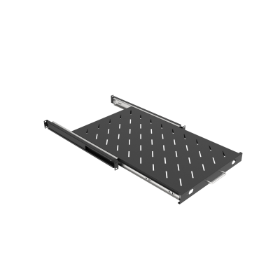 Полка выдвижная для шкафов глубиной 1000мм, (глубина полки 710мм) распределенная нагрузка 20кг, цвет-черный (SNR-SHELF-10071-20BS)