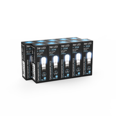 Лампа светодиодная Gauss G9 3Вт цок.:G9 капсул. 220B 4100K св.свеч.бел.нейт. (упак.:1шт) (107709203)