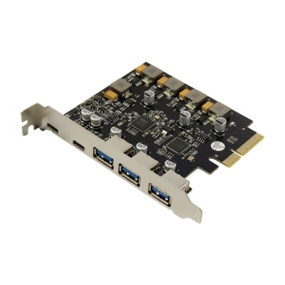 ORIENT AM-U3142PE-3A2C, Контроллер PCI-Ex4 v3.0, USB 3.2 Gen2, скорость до 10 Гбит/с, 5-port ext (3xType-A + 2xType-C), ASM3142+VL820-Q8 chipset, Self powered (31351)