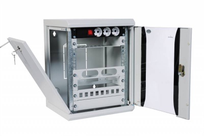 Шкаф коммутационный ЦМО ШРН-8.255-10 8U 320x305мм пер.дв.стекл серый