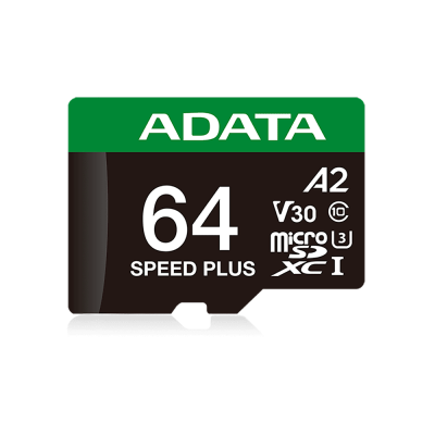 Флеш карта microSD A-DATA 64GB microSDXC Class 10 UHS-I U3 V30 A2 160/140 MB/s (SD адаптер)