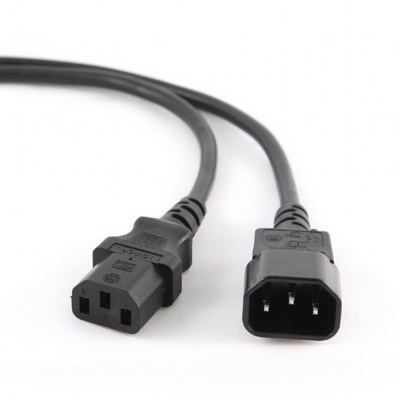 Кабель питания Gembird/Cablexpert PC-189 black сист.блок-монитор (1.8м, C13-C14, 6А, с зазем.) (PC-189)