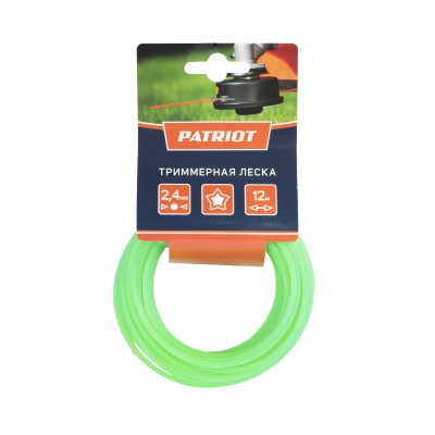 Леска  D 2,4 мм L 12 м (звезда, зеленая) 240-12-3, картонный подвес