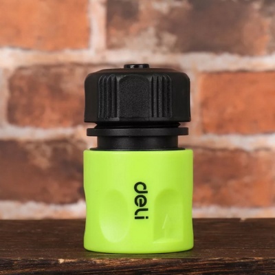 Соединитель быстросъемный с аквастопом для поливочных шлангов 1/2" Deli DL8793  ударопрочный пластик