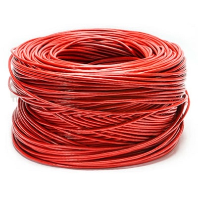 Cabeus UTP-4P-Cat.5e-SOLID-LSZH-RD Кабель витая пара UTP (U/UTP), категория 5e, 4 пары (24 AWG), одножильный, красный, LSZH, нг(А)-HF, (305 м)