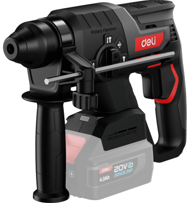 Перфоратор аккумуляторный Deli DE-DC20-2 (Без АКБ и ЗУ, 20V, SDS PLUS, 2Дж, 4750уд/мин, 1350об/мин, картон)