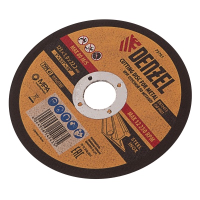 Круг отрезной по металлу, 125 х 1,0 х 22,2 мм, WA60TBF// Denzel