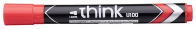 Маркер перманентный Deli EU10040 Think круглый пиш. наконечник 1.5мм красный