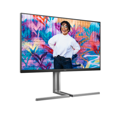 МОНИТОР 32" AOC U32U3CV Black с поворотом экрана (4K, IPS, 3840x2160, 4 ms, 178°/178°, 400 cd/m, 50M:1, +2xHDMI 2.0,DP)