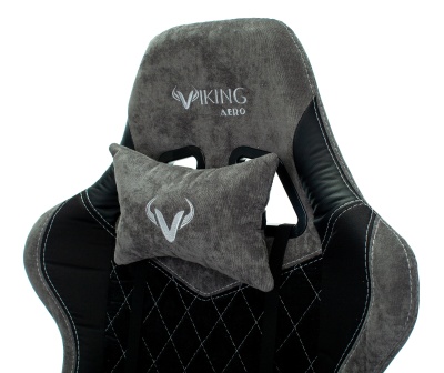 Кресло игровое Бюрократ VIKING 7 KNIGHT Fabric черный текстиль/эко.кожа с подголов. крестовина металл