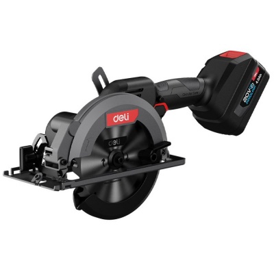 Циркулярная пила аккумуляторная Deli DE-YJ20-1D4 (2 АКБ*4Ач + ЗУ, 20V, 6900об/мин, диаметр диска 150мм, диск в комплекте, сумка)
