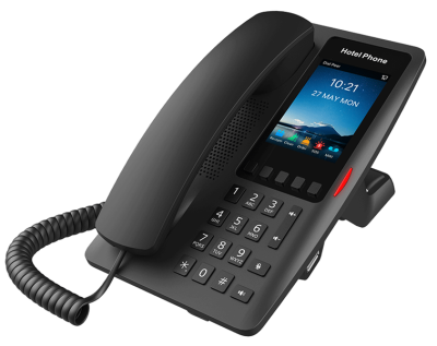 Гостиничный IP-телефон Fanvil H6W WIFI Hotel Phone HD voice 2 SIP Lines 5 Programmable Keys 1 USB port for charging 3.5" Color Screen 2.4GHz&5GHz,Wi-Fi 6 PoE Support  PSU