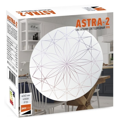 Светильник светодиодный ДБО-18w 4000К 1380м IP20 матовый рисунок с декоративным узором ''Астра'' Jazzway JazzWay 5027008