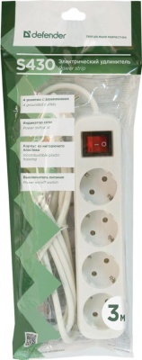 Удлинитель S430 3M 4OUTL. 99238 DEFENDER