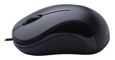 Мышь Оклик 115S черный оптическая (1200dpi) USB для ноутбука (2but)