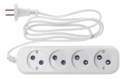 Сетевой удлинитель Buro BU-PSL4.1/W 1.5м (4 розетки) белый (пакет ПЭ)