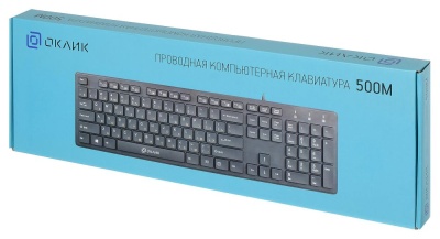 Клавиатура Оклик 500M черный USB slim Multimedia