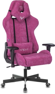 Кресло игровое Бюрократ VIKING KNIGHT Fabric малиновый Light-15 с подголов. крестовина металл