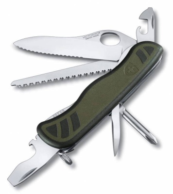 Нож перочинный Victorinox Military (0.8461.MWCH) 111мм 10функций зеленый/черный карт.коробка